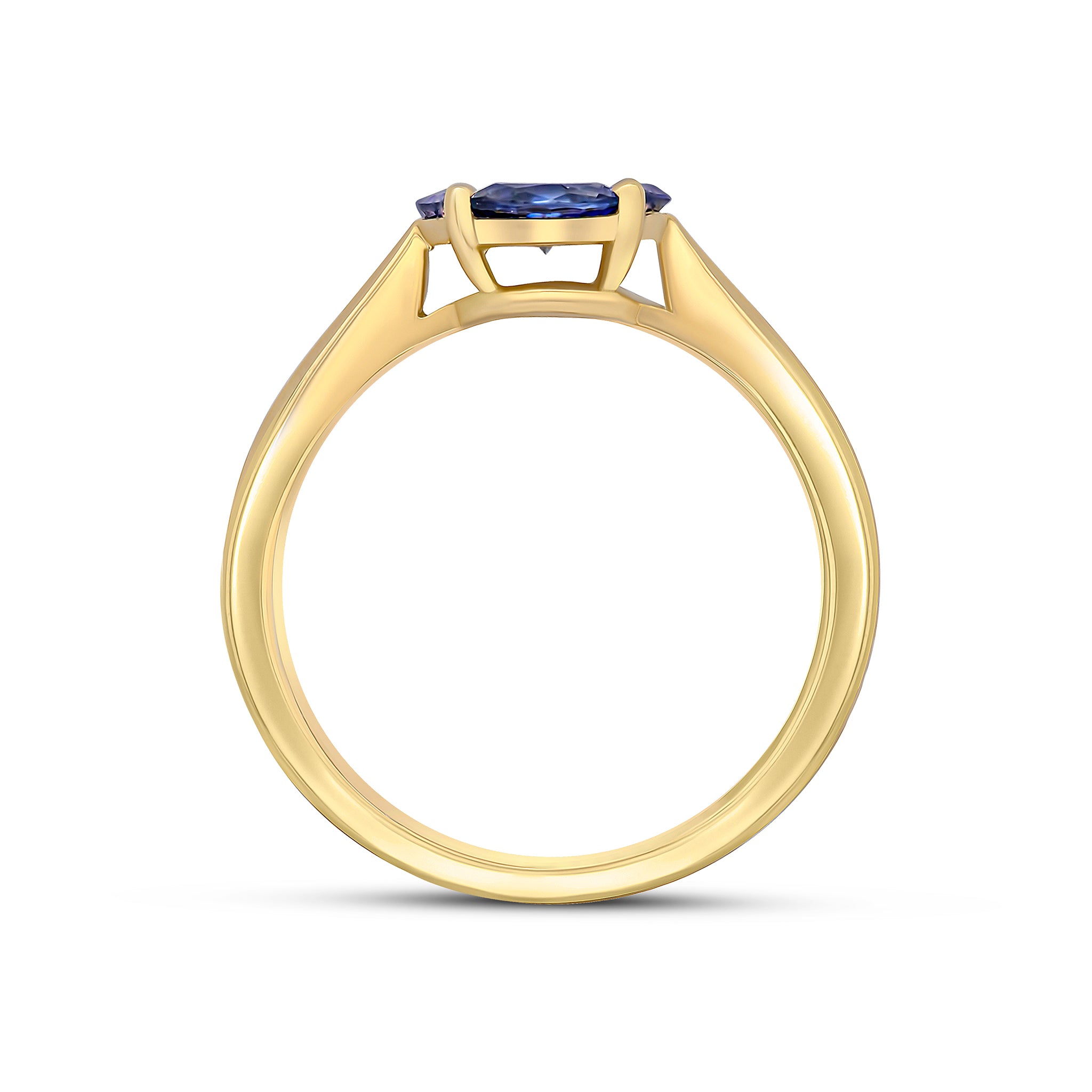 18CT Yellow Gold Marquise Sapphire & Diamond Cluster Ring – Herbert Marx