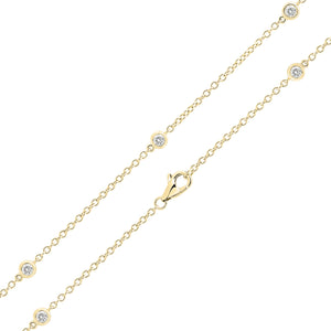 18CT Yellow Gold Round Rubover 'Diamond by the Yard' Necklace 20"