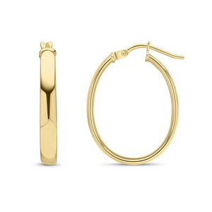 9ct Yellow Gold Square Hoop Earrings