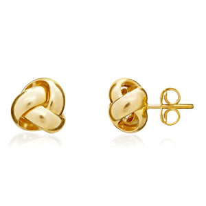 18CT Yellow Gold Polished Knot Stud Earrings 9mm
