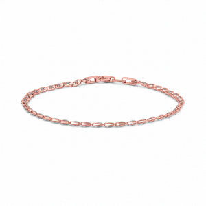 9ct Rose and White Gold 18.5cm Two Tone Leaf Link Bracelet