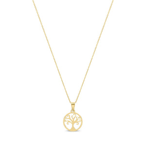 9ct Yellow Gold 14mm Tree of Life Pendant