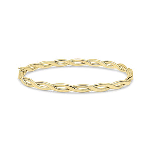 9ct Yellow Gold Infinity Twist Bangle