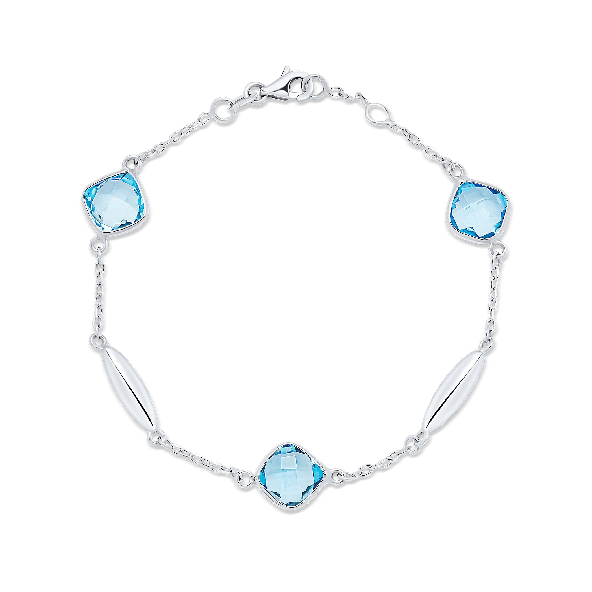 Blue Topaz Gemstone Bracelet, 14K White Gold – Fortunoff Fine Jewelry