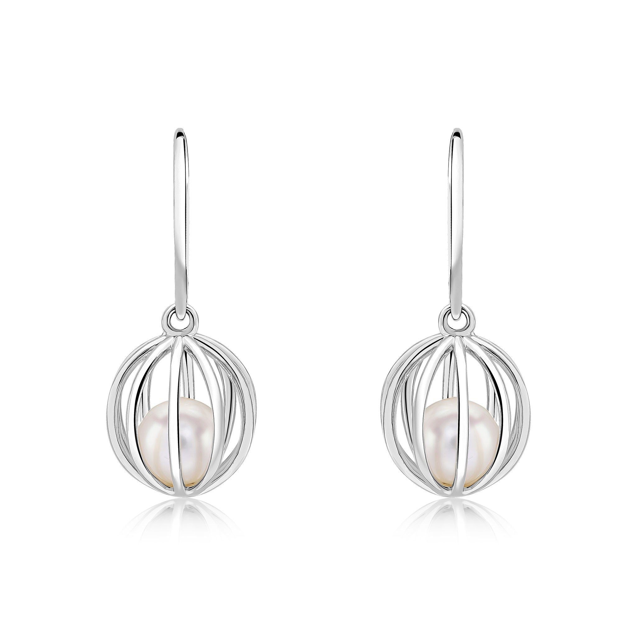 Pearl on sale cage earrings