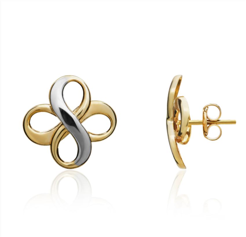 Tiny 9ct Gold Earrings - Infinity Symbol - Louy Magroos